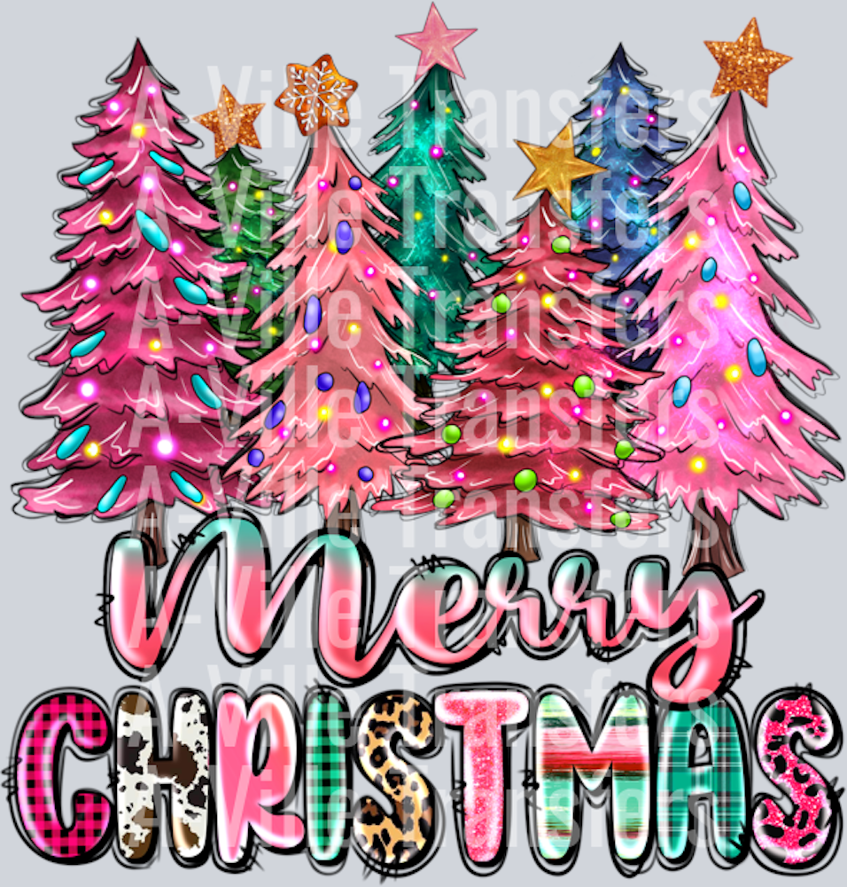 Pink Trees Christmas
