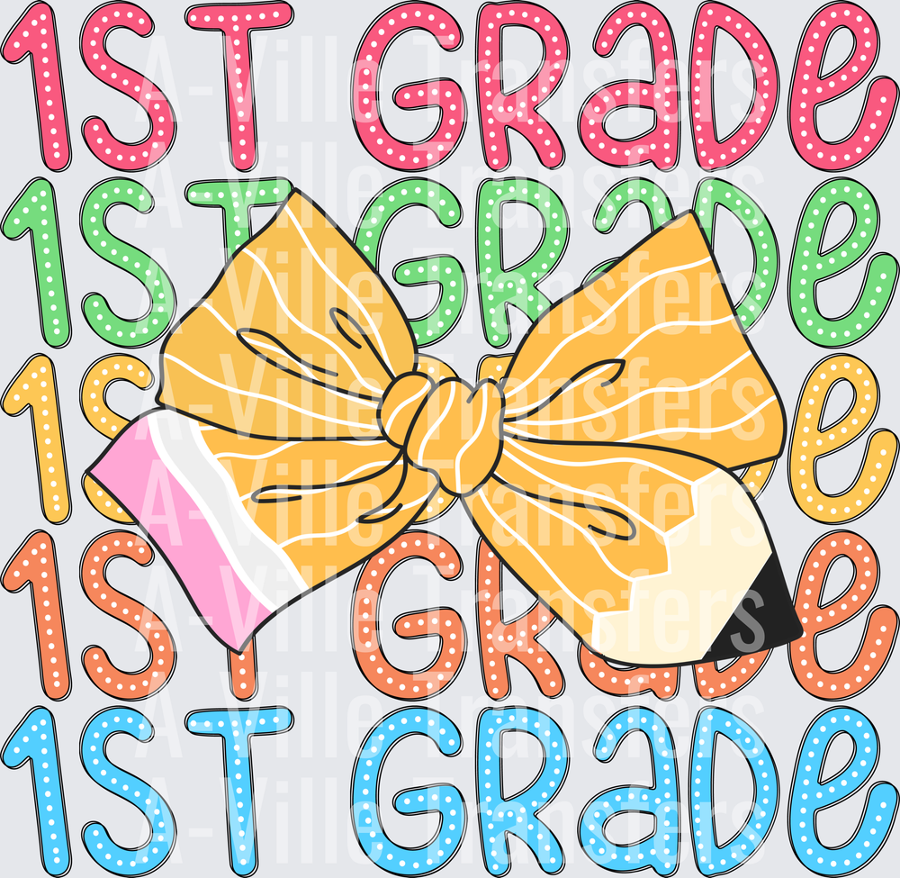 1st Grade Bow Colorful