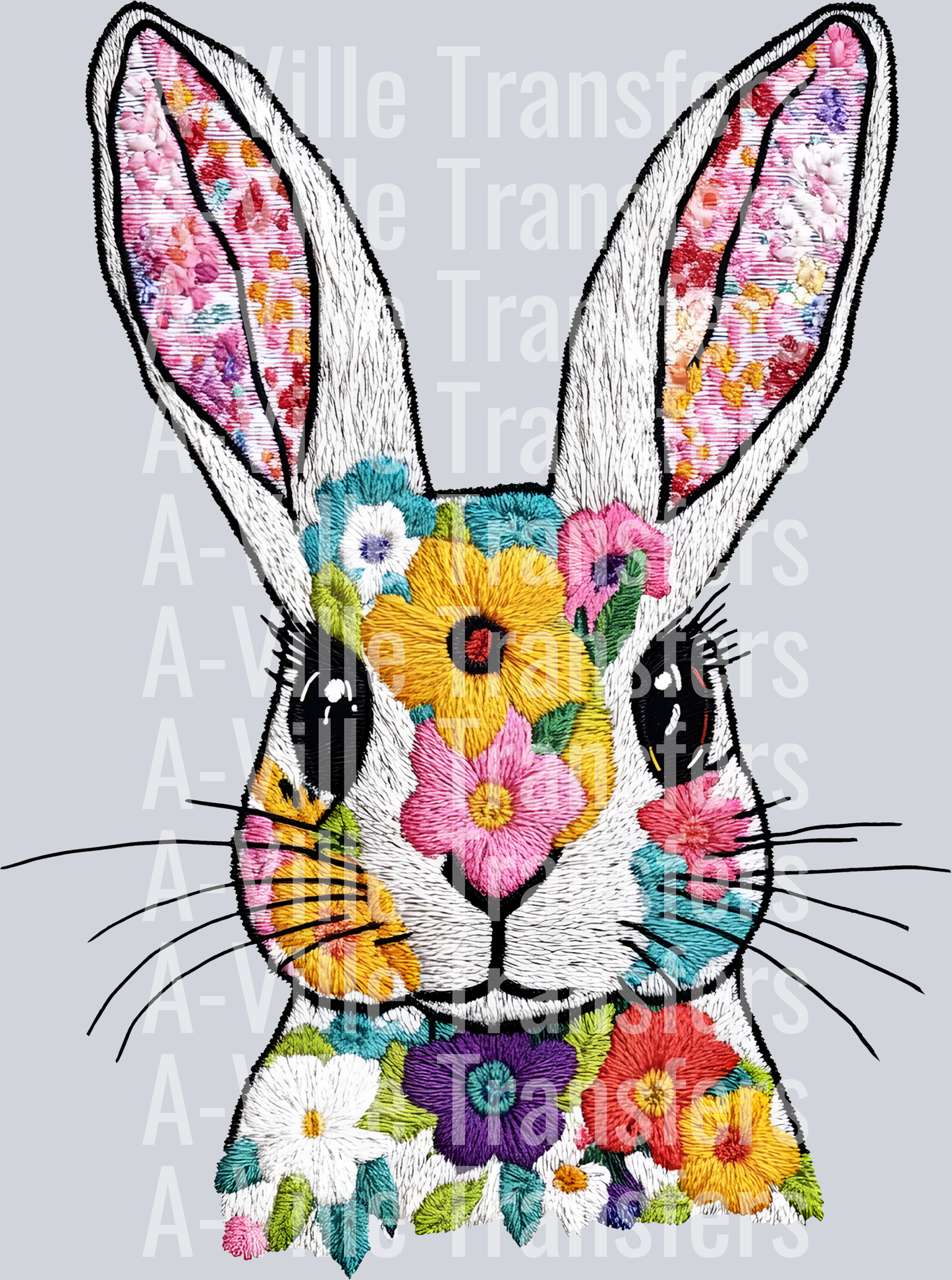 Floral Embroidery Bunny