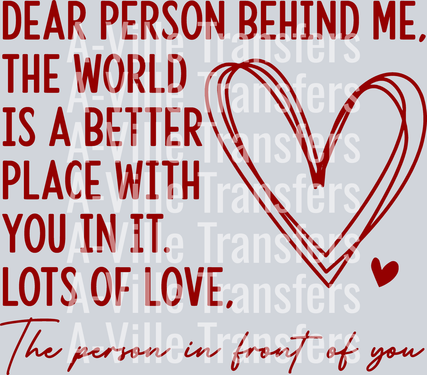 Dear Person Behind Me Red
