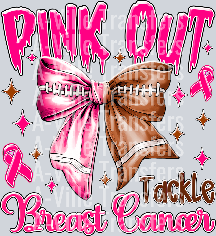 Pink Out Football bow