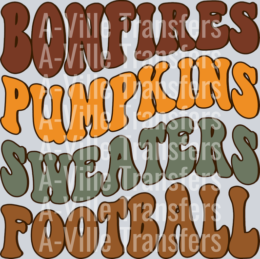 BONFIRES PUMPKINS SWEATERS FOOTBALL