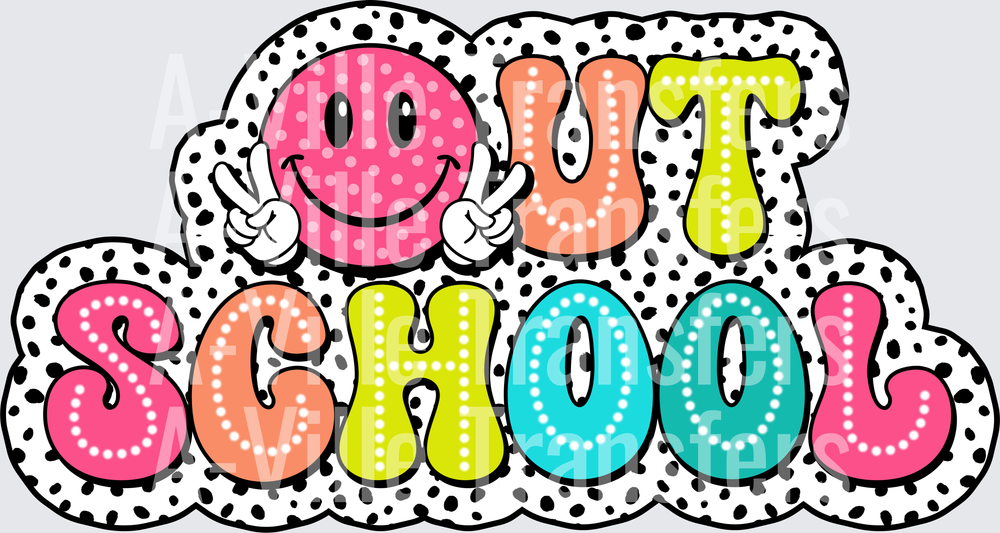 Out of School Smiley Face Peace Sign Summer Design