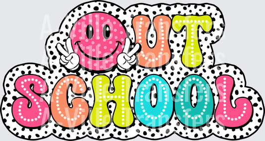 Out of School Smiley Face Peace Sign Summer Design