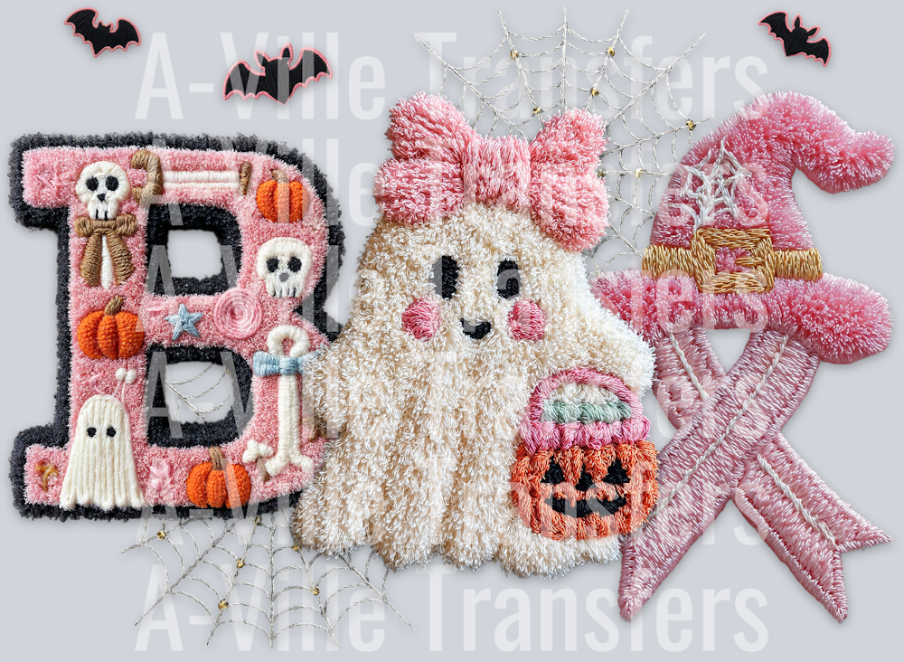 Boo Textured Faux Embroidery
