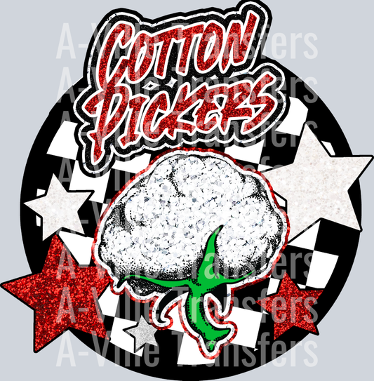 Cotton Pickers Round Checkered