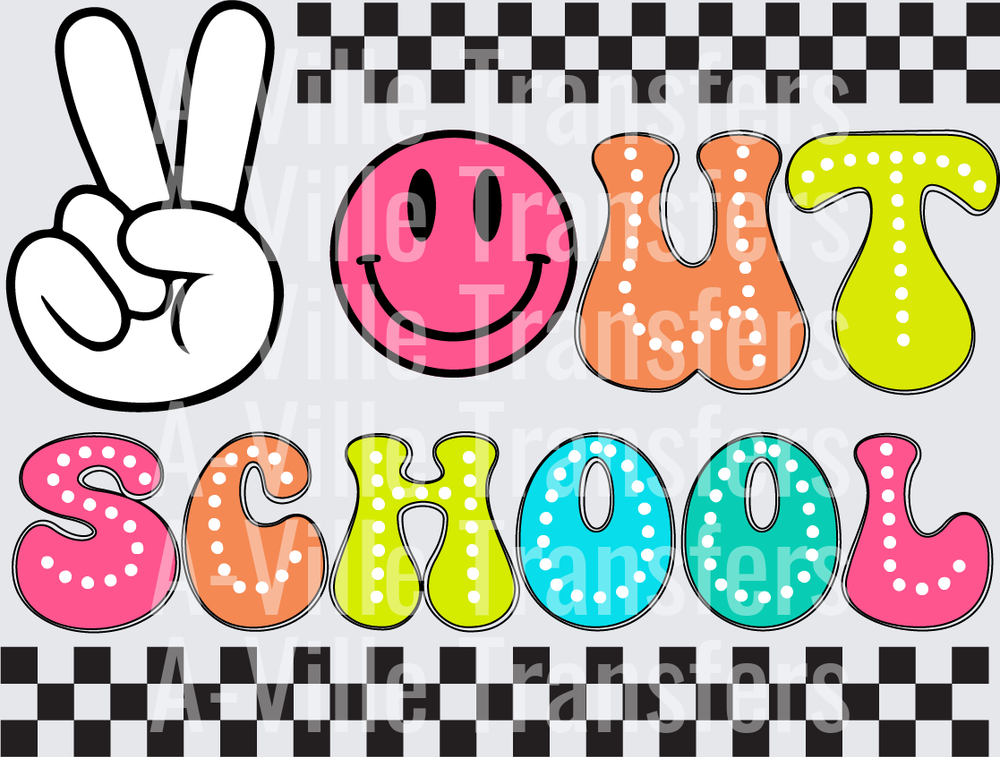 Peace Sign Smiley Face 100 Days of School Celebration Design