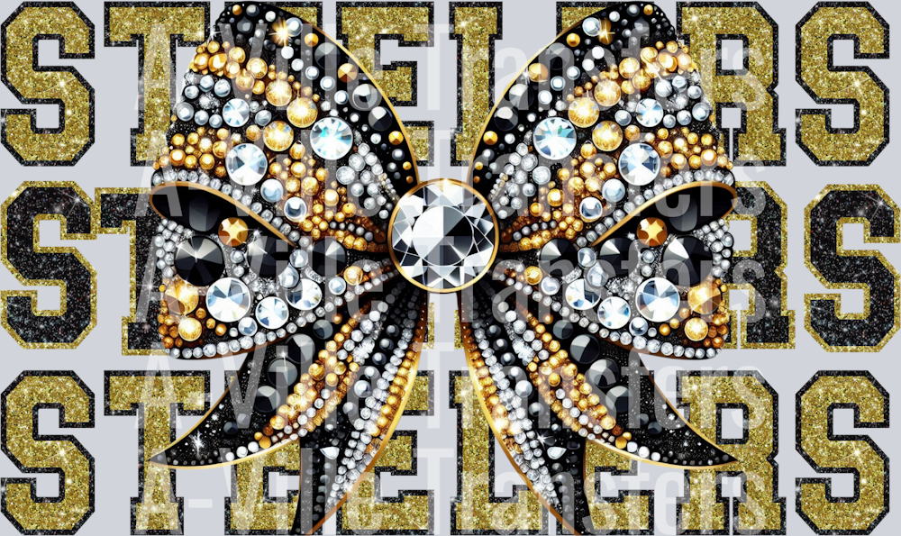 Steelers Rhinestone Bow
