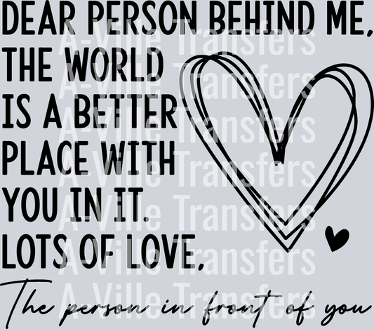 Dear Person Behind Me Black