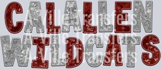 Calallen Wildcats Sequin