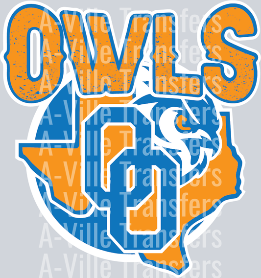 Texas Owls Distressed