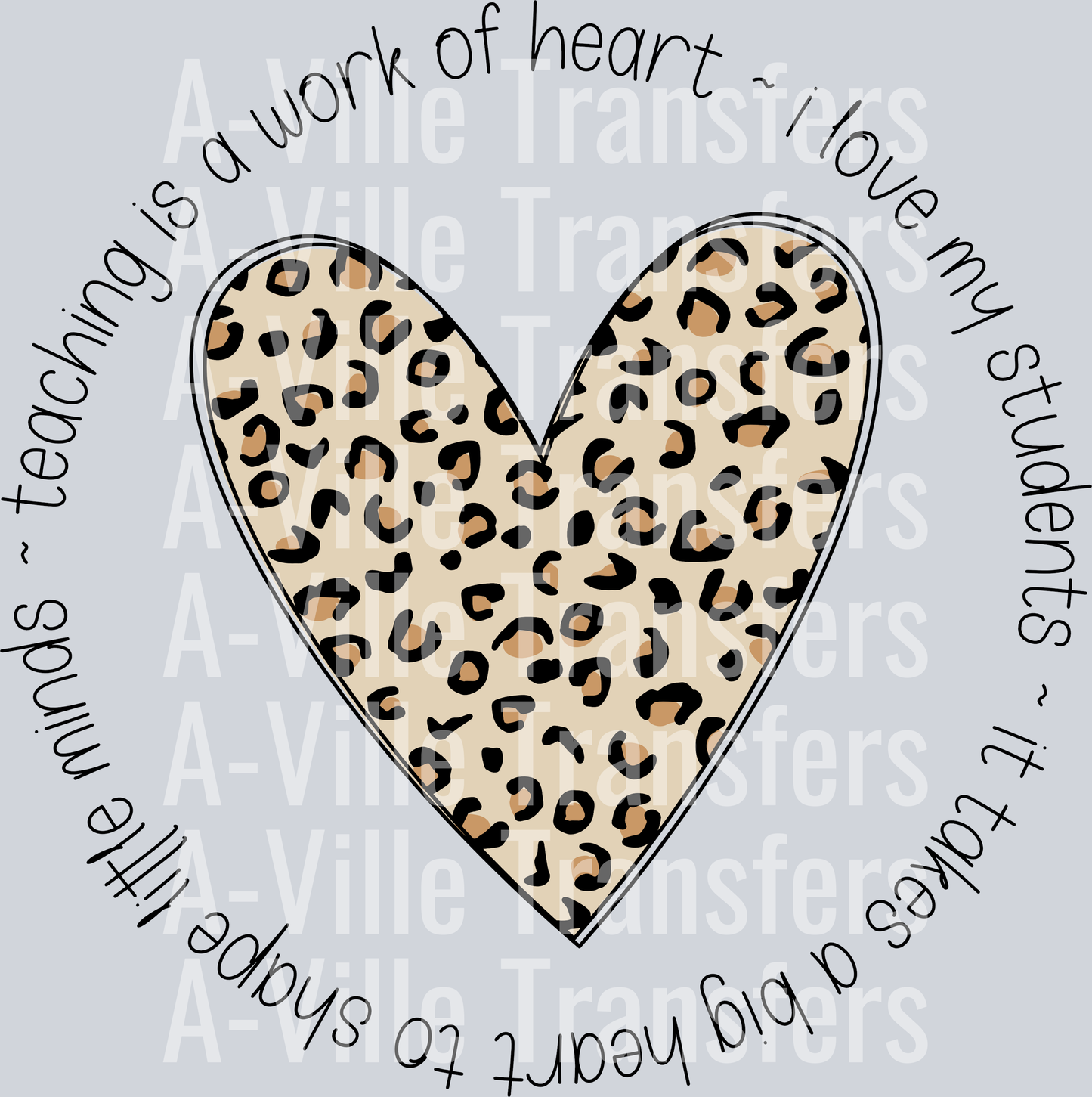 Teacher leopard heart
