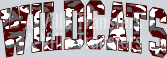 Maroon Camo Wildcats
