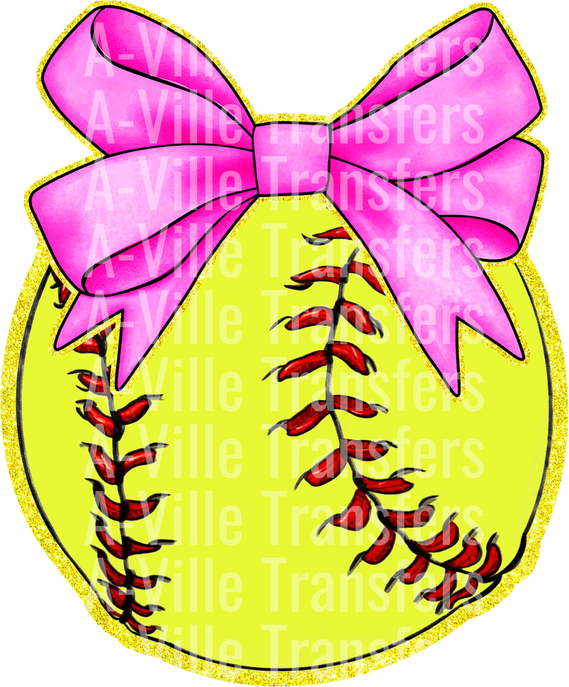 Softball Pink Bow