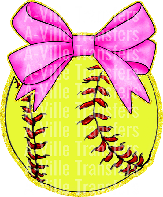 Softball Pink Bow